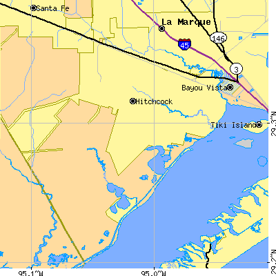 Zip code 77563 close-up map