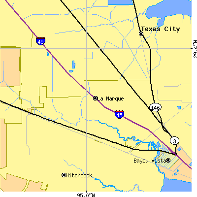 Zip code 77568 close-up map