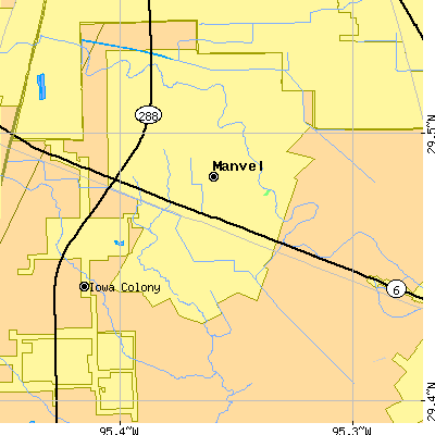 Zip code 77578 close-up map