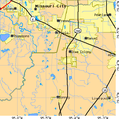Zip code 77583 close-up map