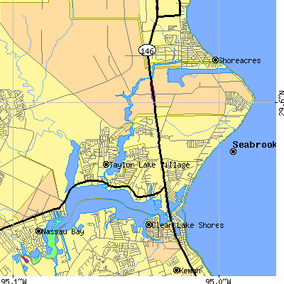 Zip code 77586 close-up map