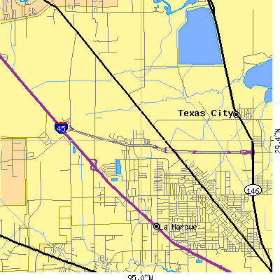 Zip code 77591 close-up map