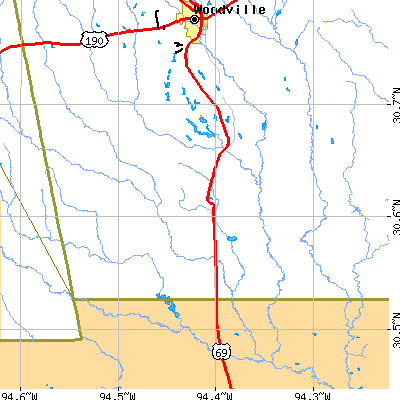 Zip code 77664 close-up map