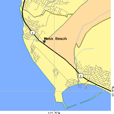 Zip code 94038 close-up map