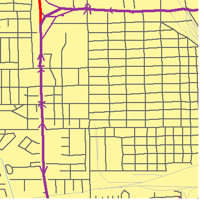 Zip code 77702 close-up map