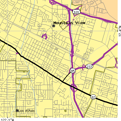 Zip code 94041 close-up map