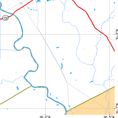 Zip code 77867 close-up map