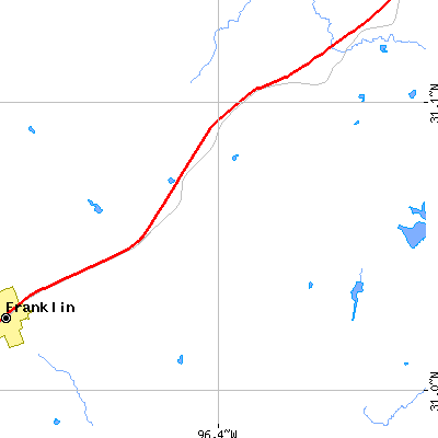 Zip code 77870 close-up map