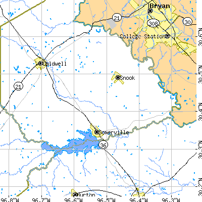 Zip code 77879 close-up map