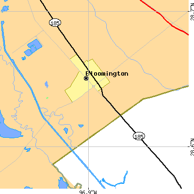 Zip code 77951 close-up map