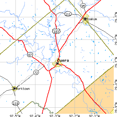 Zip code 77954 close-up map