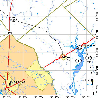 Zip code 77957 close-up map