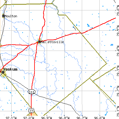 Zip code 77964 close-up map