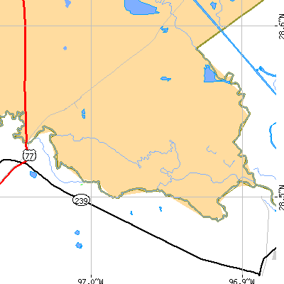 Zip code 77973 close-up map