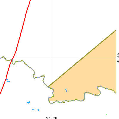 Zip code 77974 close-up map