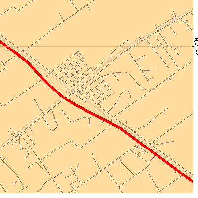 Zip code 77977 close-up map