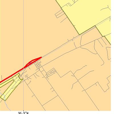 Zip code 77988 close-up map