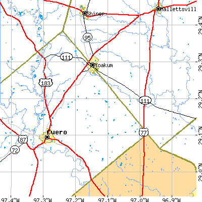 Zip code 77995 close-up map