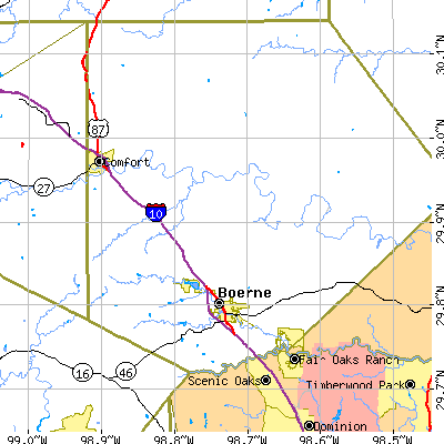 Zip code 78006 close-up map