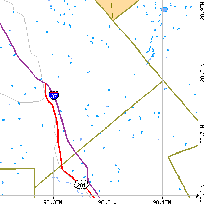 Zip code 78008 close-up map