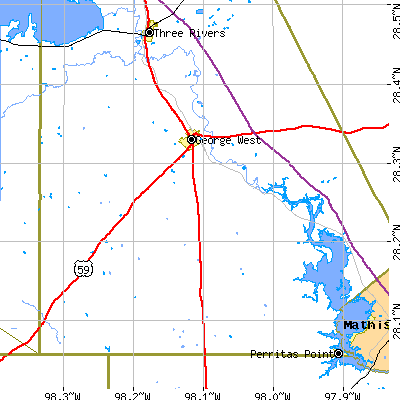 Zip code 78022 close-up map