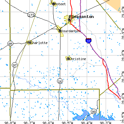 Zip code 78026 close-up map