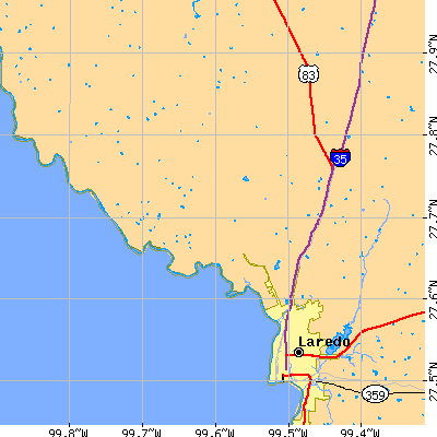 Zip code 78045 close-up map