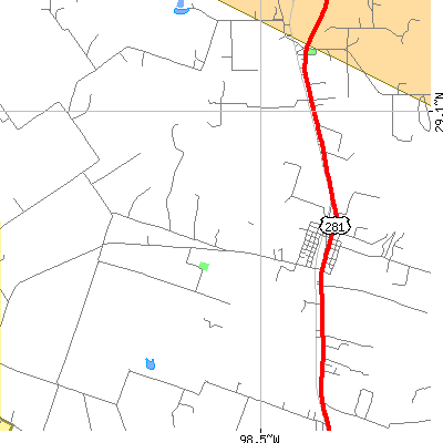 Zip code 78050 close-up map