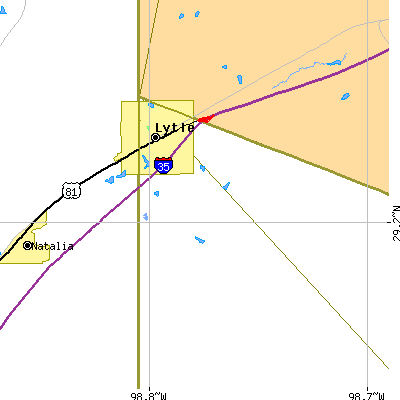 Zip code 78052 close-up map