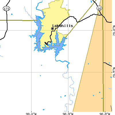 Zip code 78056 close-up map