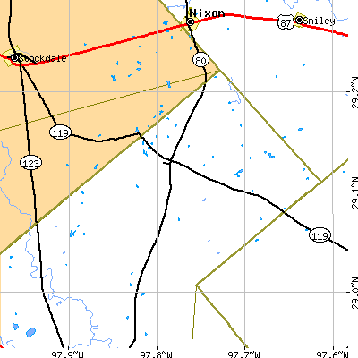 Zip code 78116 close-up map