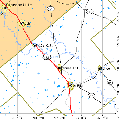 Zip code 78118 close-up map