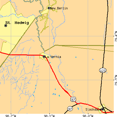 Zip code 78121 close-up map