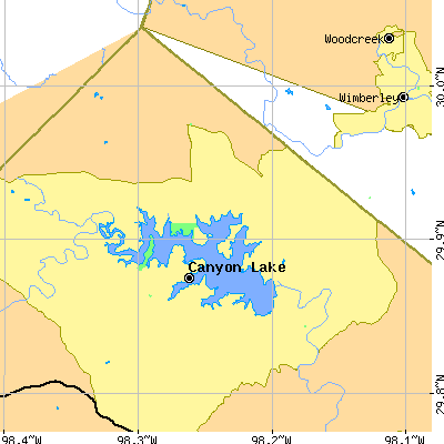 Zip code 78133 close-up map
