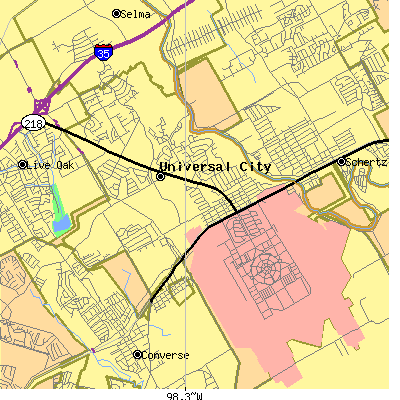Zip code 78148 close-up map