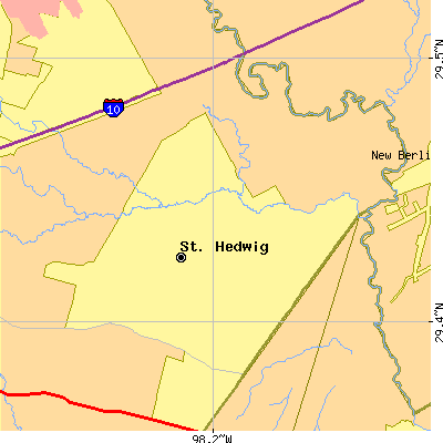 Zip code 78152 close-up map