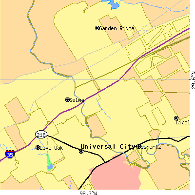 Zip code 78154 close-up map