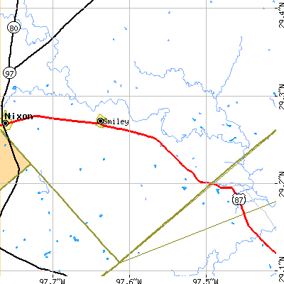 Zip code 78159 close-up map