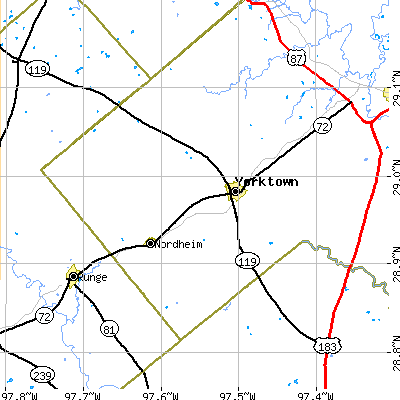 Zip code 78164 close-up map