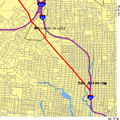 Zip code 78201 close-up map