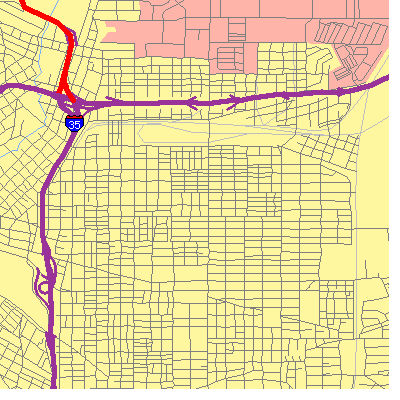 Zip code 78202 close-up map