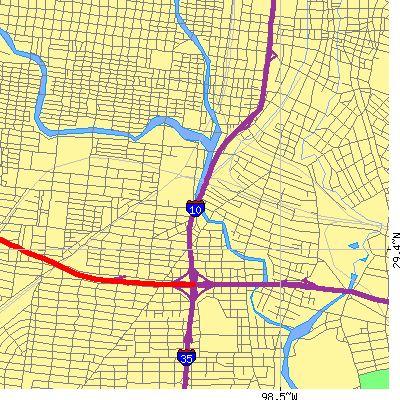Zip code 78204 close-up map