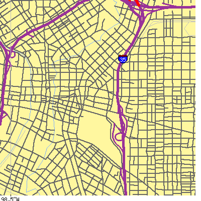 Zip code 78205 close-up map