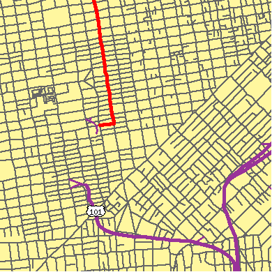 Zip code 94102 close-up map