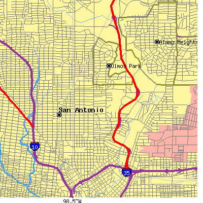 Zip code 78212 close-up map