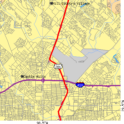 Zip code 78216 close-up map