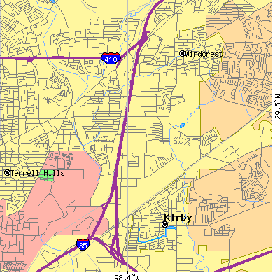 Zip code 78218 close-up map