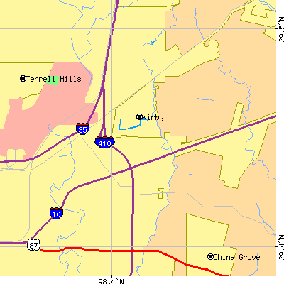 Zip code 78219 close-up map