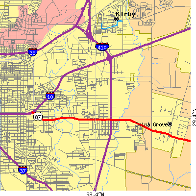 Zip code 78220 close-up map