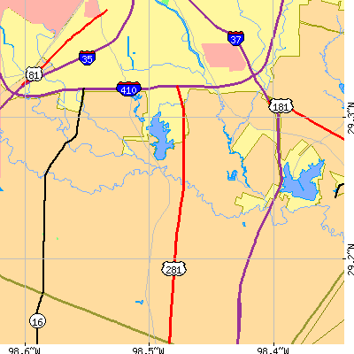 Zip code 78221 close-up map